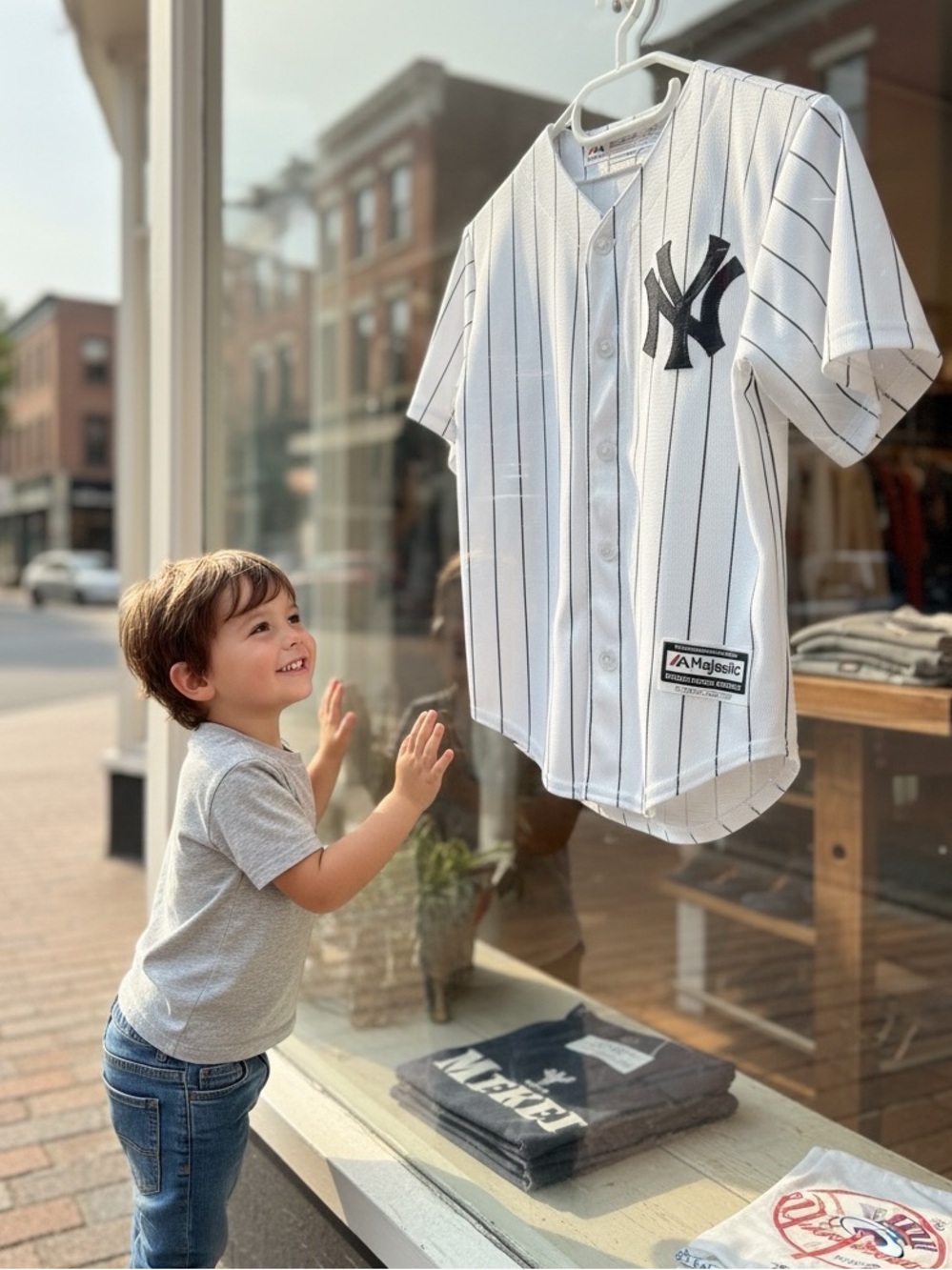 Authentic MAJESTIC MLB Coolbase KIDS Yankee Jersey, Blank  Back